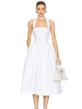 NWT – HELSA Faille Halter Midi Dress